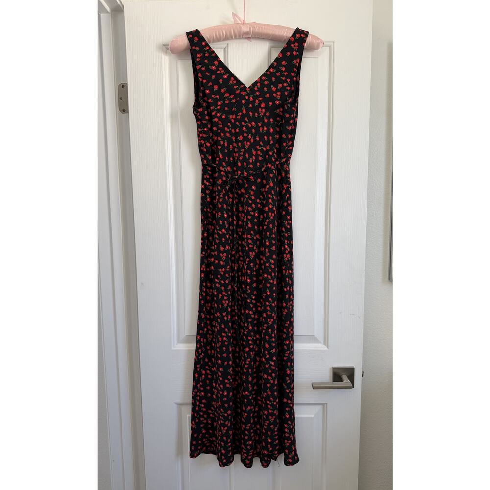 NWT Princess Polly Nellie Black Red Floral Maxi Dress Size 4 - Picture 12 of 15